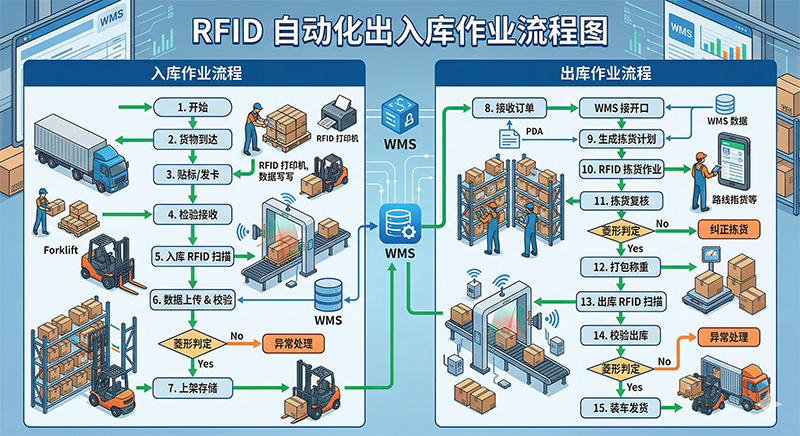 RFID 自动出入库系统作业流程