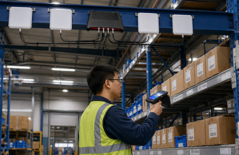 工业仓库 RFID 远距离读取应用场景
