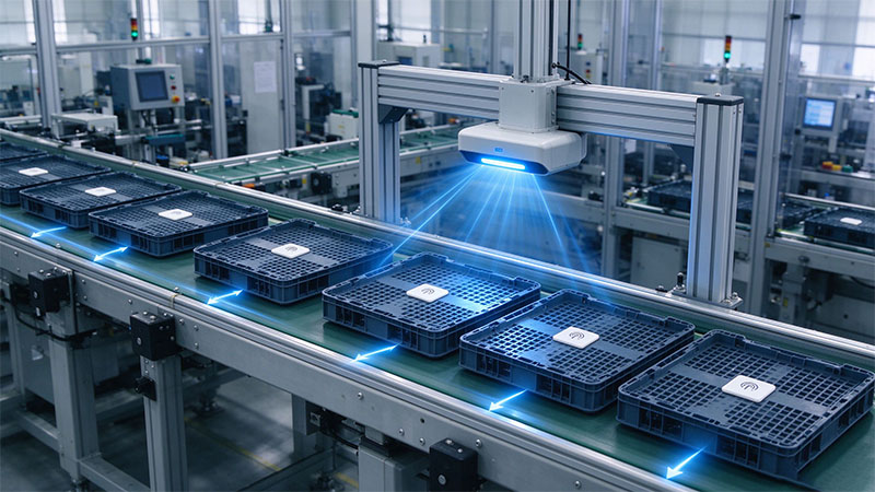智能制造产线 RFID 在制品跟踪示意图