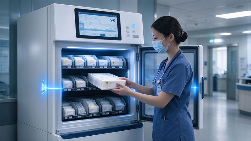 医院高值耗材 RFID 智能柜，库存准确率 99%